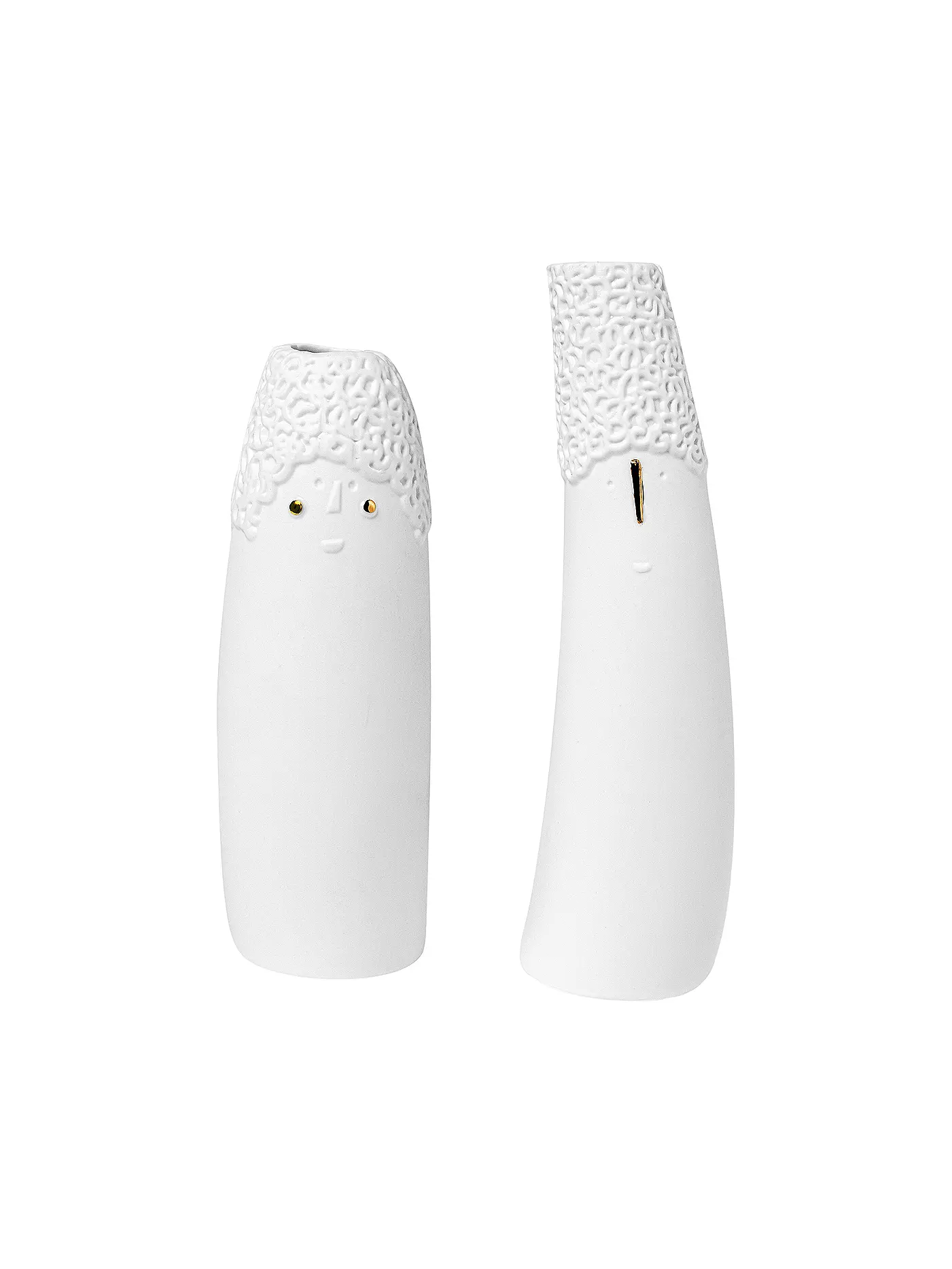 RAEDER | Vase 2er Set FAMILIENBANDE ONKEL & TANTE Weiss | 